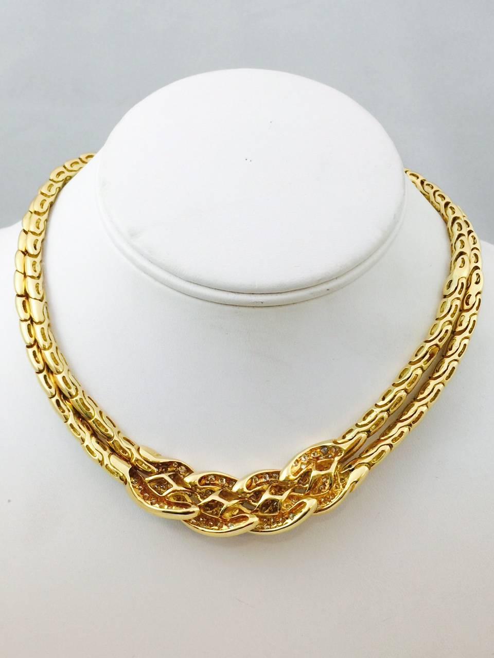 Contemporary Van Cleef & Arpels Diamond Gold Choker Necklace For Sale