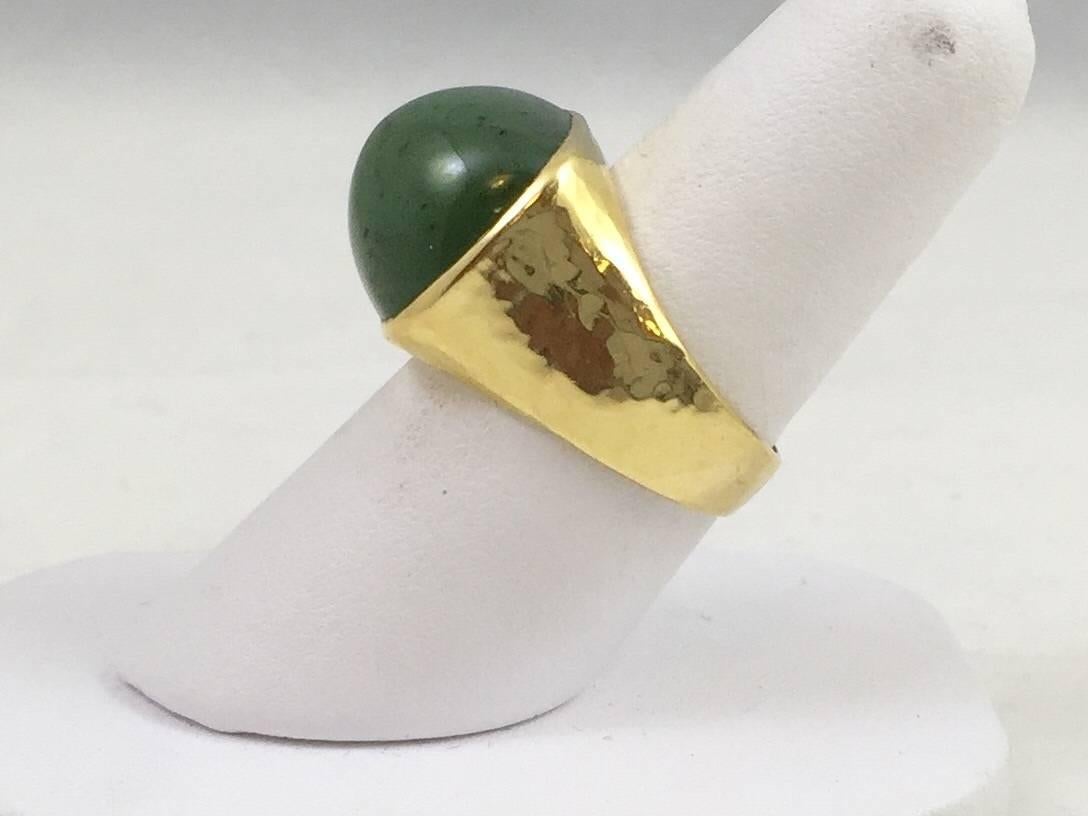 Contemporary Classic Jade gold Ring