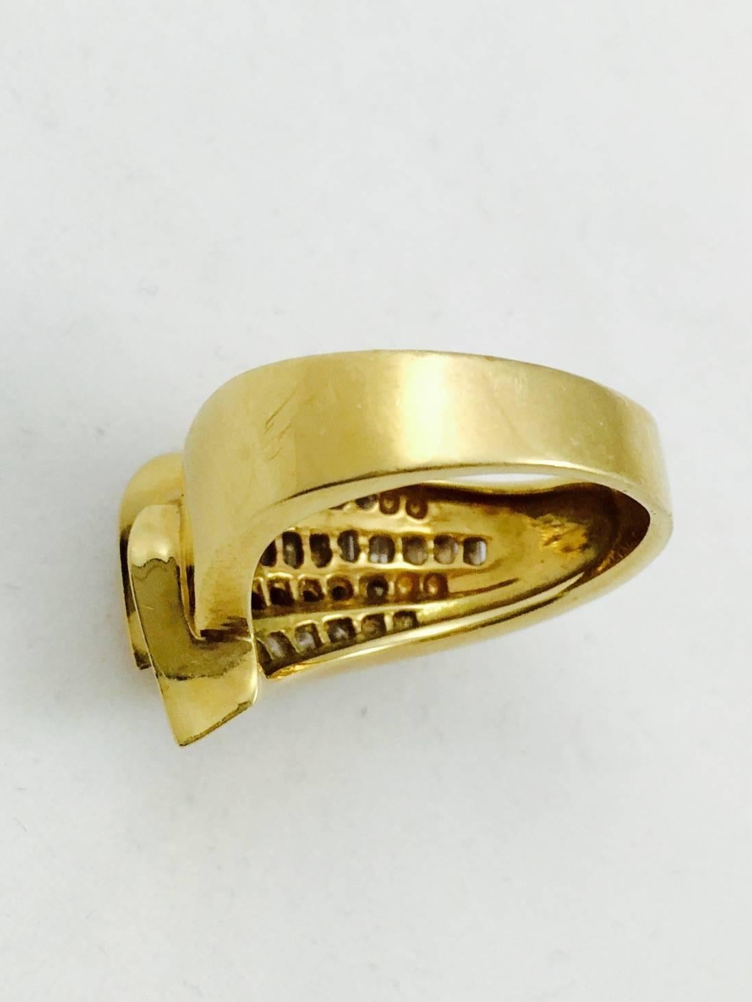 Charles Krypell Diamond Gold Ring In Excellent Condition For Sale In Palm Beach, FL