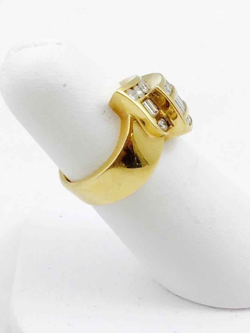 Contemporary Charles Krypell Diamond Gold Ring For Sale