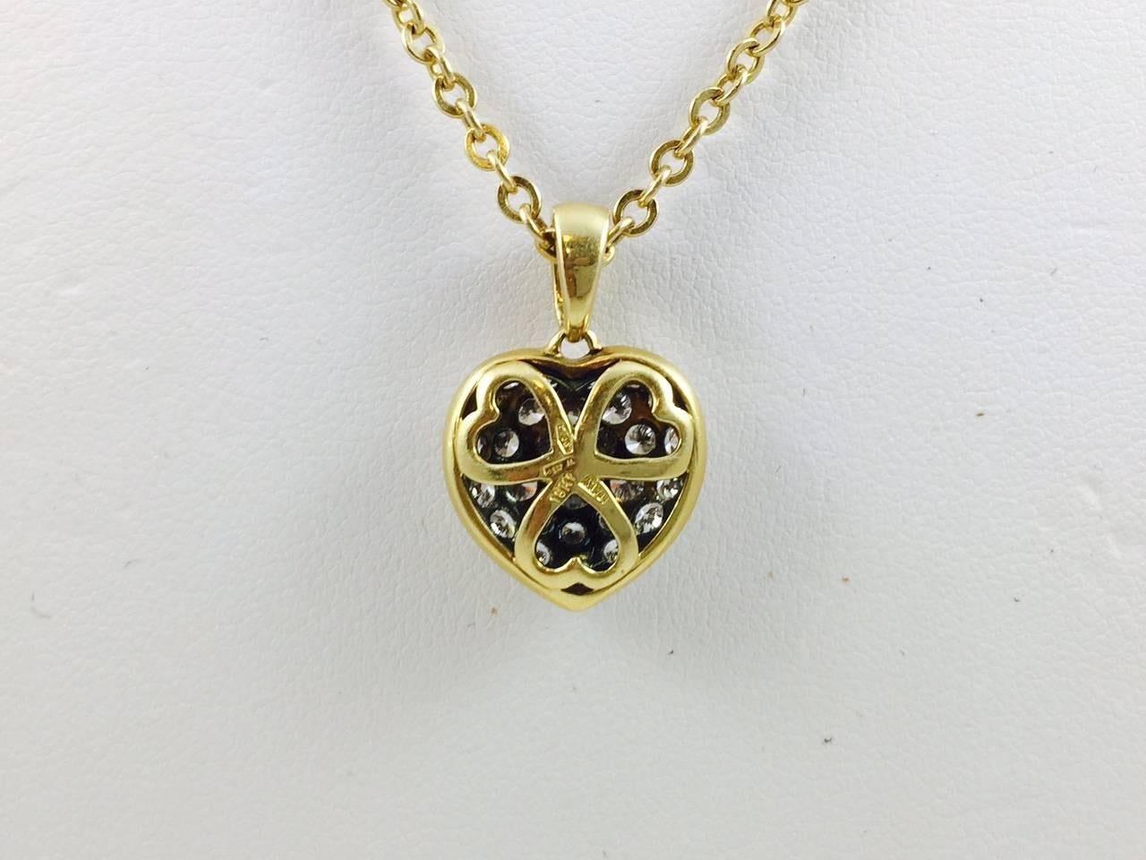 Contemporary Diamond Gold Heart Necklace