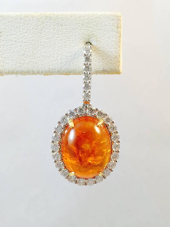 Karina Brez Mandarin Orange Diamond Gold Earrings For Sale at