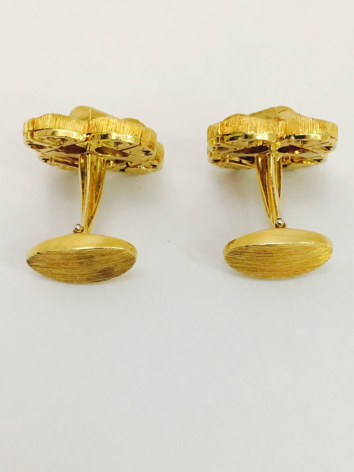 Contemporary Handsome Henry Dunay Gold Woven Cufflinks