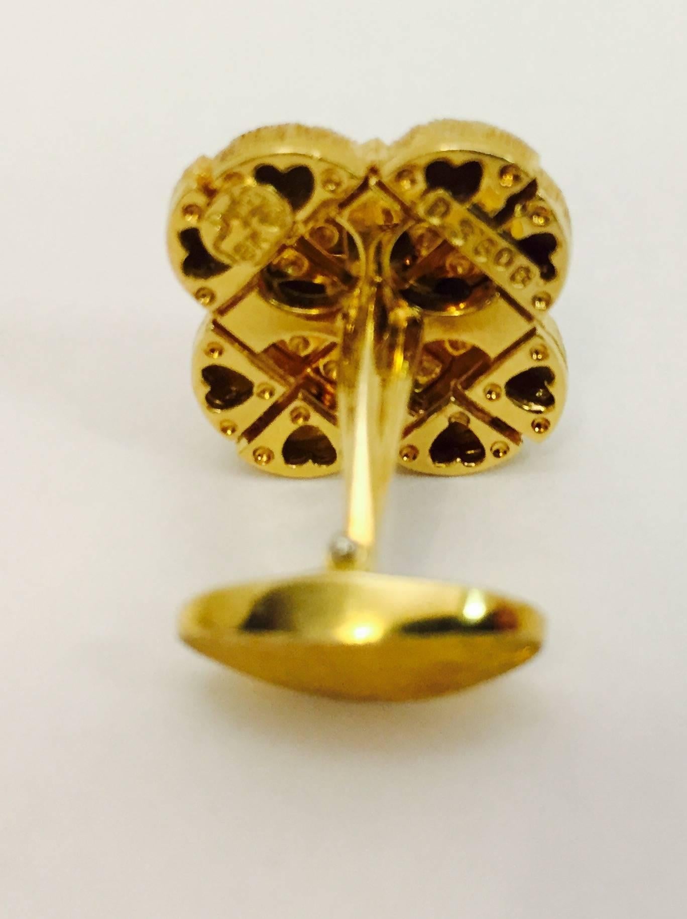 Handsome Henry Dunay Gold Woven Cufflinks In Excellent Condition In Palm Beach, FL
