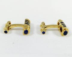 Sabbadini Sapphire Gold Cufflinks