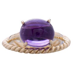 Moderner moderner 18 Karat Gelbgold Twist Love Amethyst Handgefertigter Design-Ring