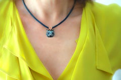 Rossella Ugolini Blue Tiger 18 Karat Yellow Gold 0.40 Karats Sapphires Necklace