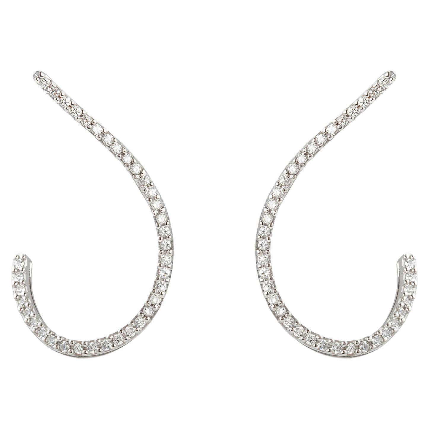  18 Karats Gold 1.02 Karat G Color VS1 White Diamonds Modern Design Earrings For Sale