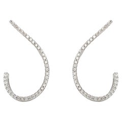 18 Karats Gold 1.02 Karat G Color VS1 White Diamonds Modern Design Earrings