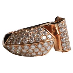 1.70 Carat White Diamonds G VS1 18 Karat Gold Deco Style Design Ring