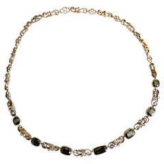 Bracelets-choker détachables certifiés 11 carats, saphirs non chauffés, vintage du 20e siècle