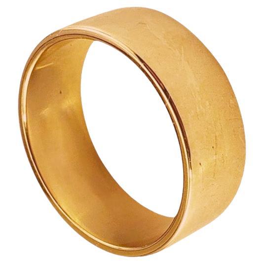 18K Yellow Gold Wide Band Ring Width 8mm Size 9.25 Polished