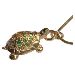 Rossella Ugolini Turtle White Diamonds Eyes 24k Yellow Gold-Plated Necklace