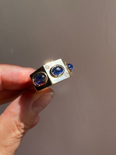 Rossella Ugolini 3ct Sapphire & Diamond 18K Gold Band Ring, Italy