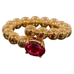 Oval Ruby 18k Gold Contrarie Bubble Stackable Ring Italy By Rossella Ugolini
