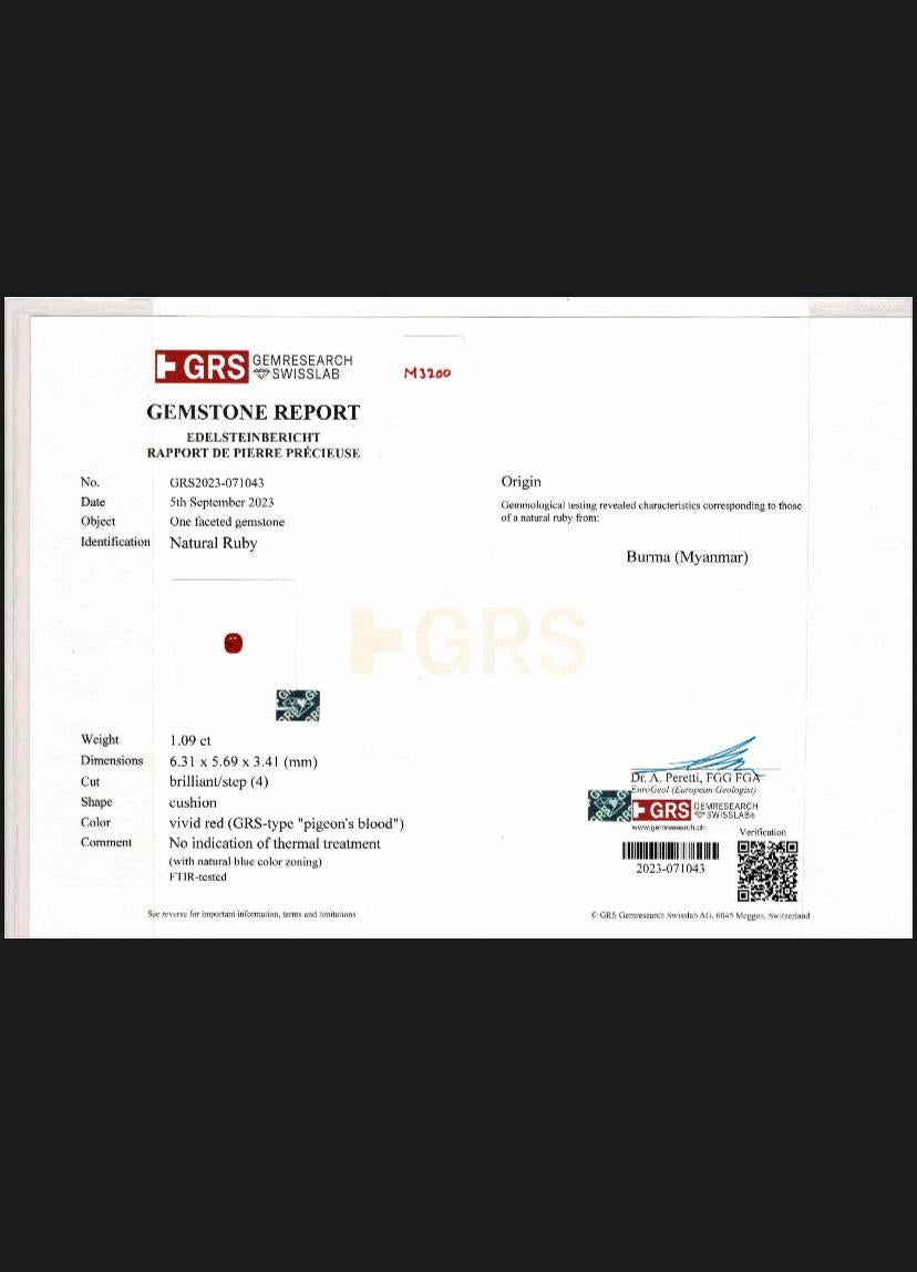 GRS-zertifizierte 2,23 Karat Burma Rubin und Diamant-Ohrringe in 18 Karat Weißgold im Angebot 1