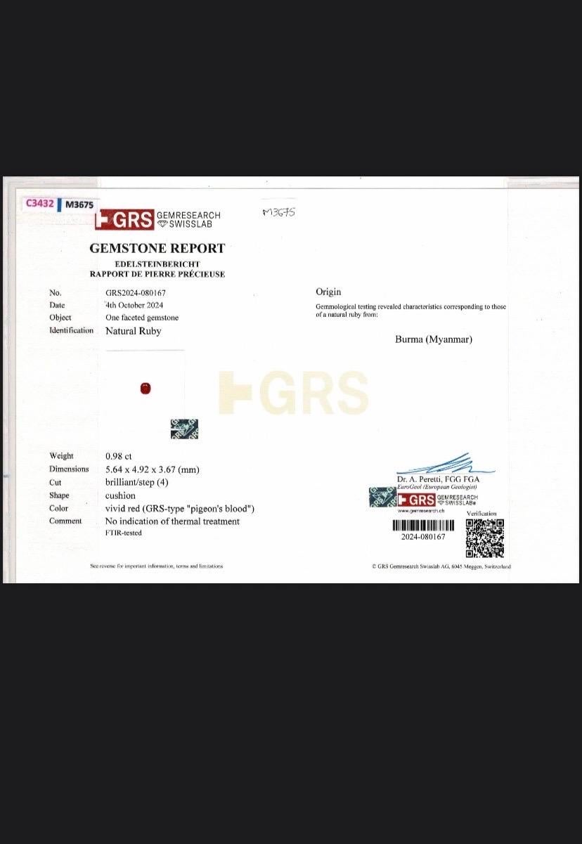 Boucles d'oreilles en or blanc 18 carats certifiées GRS avec rubis de Birmanie et diamants de 1,89 carat Neuf - En vente à Bangkok, TH