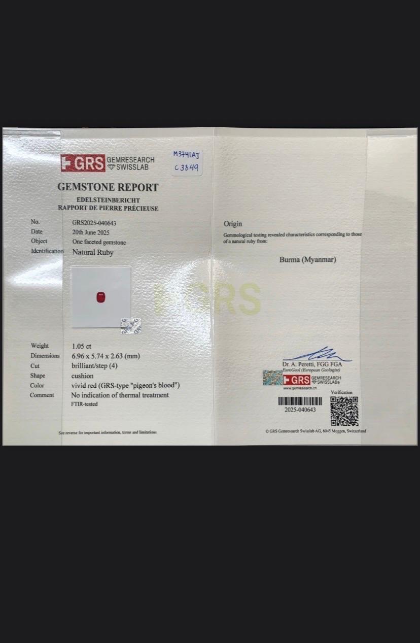 Boucles d'oreilles en or blanc 18 carats certifiées GRS avec rubis de Birmanie et diamants de 2,09 carats Pour femmes en vente