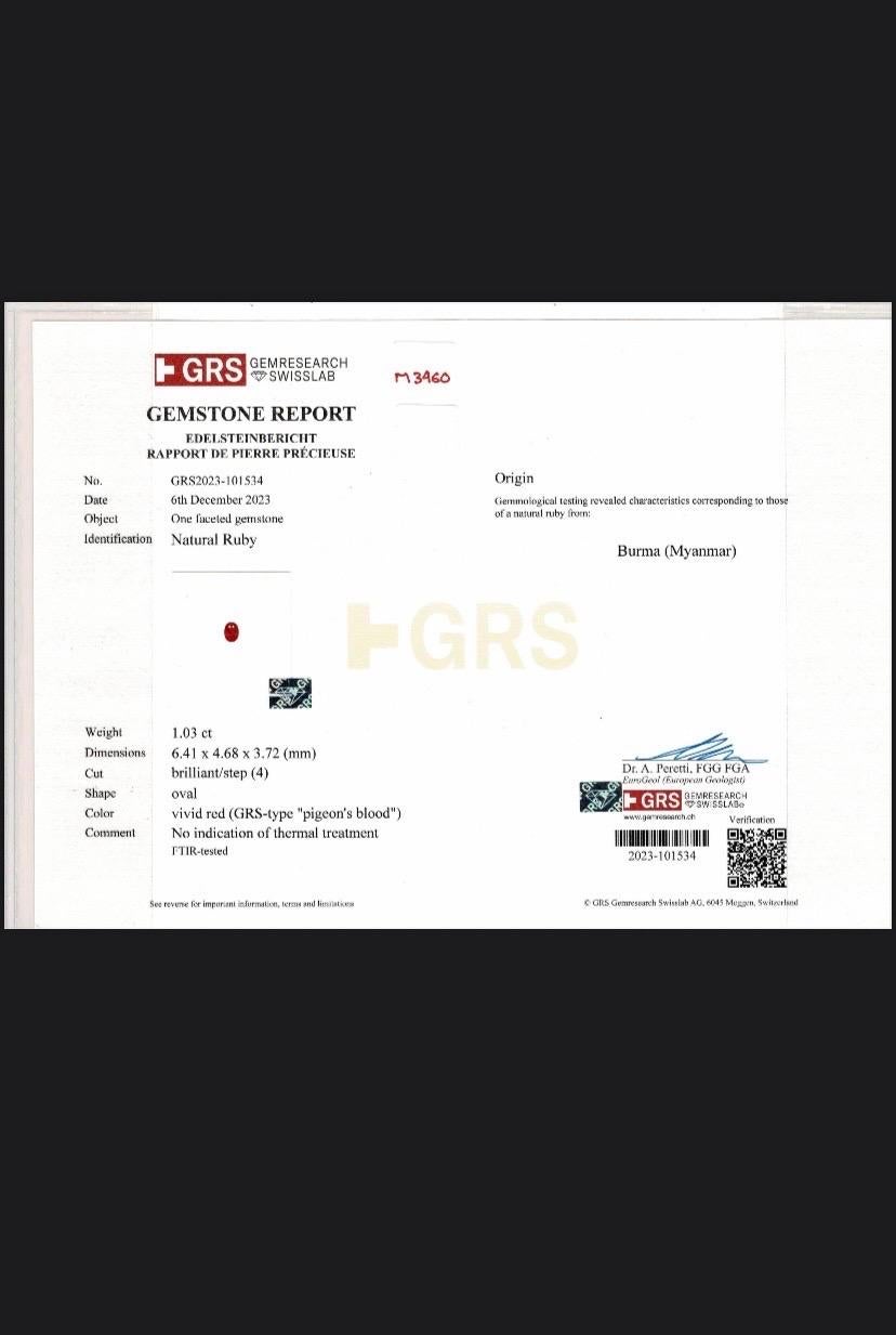 Boucles d'oreilles certifiées GRS de 2.63 carats de rubis birman, sang de pigeon et diamant en 18K Neuf - En vente à Bangkok, TH