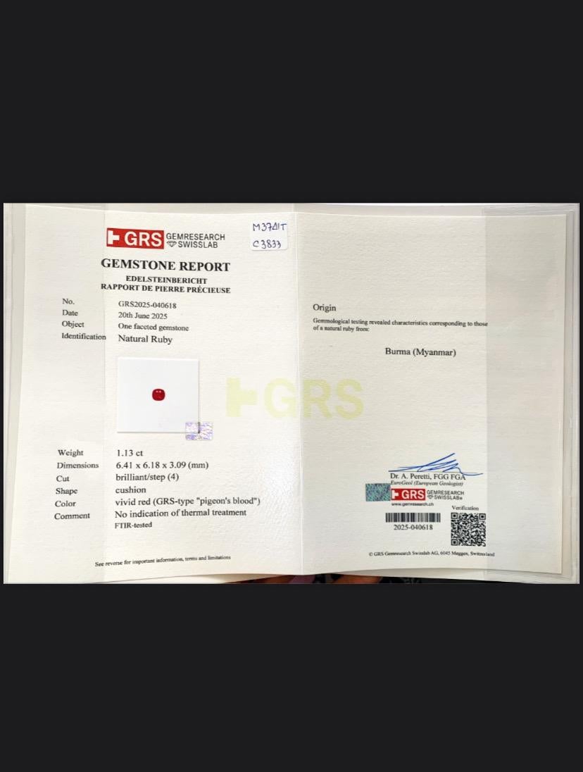 Orecchini con rubino di Birmania e diamanti certificati GRS da 3,80 carati in oro bianco 18 carati In condizioni Nuovo in vendita a Bangkok, TH