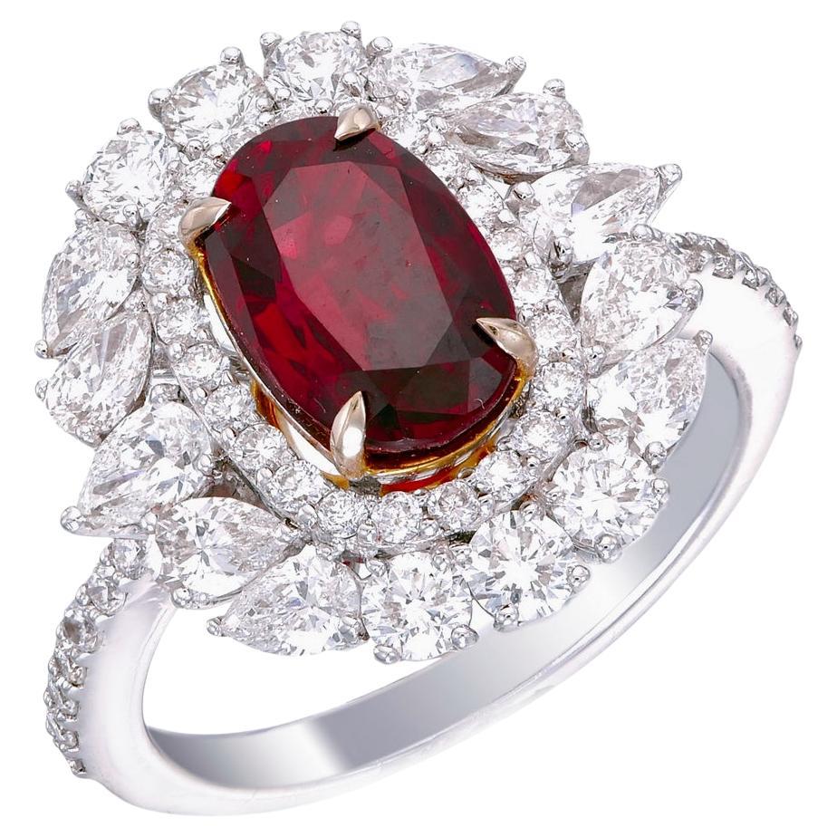 SSEF Certified 2.78 carat Thai Heated Ruby