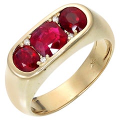 GRS Certified 2.03 Carat Burmese Ruby Diamond No Heat Pigeon Blood Ring in Gold