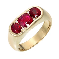 GRS Certified 2.03 Carat Burmese Ruby Diamond No Heat Pigeon Blood Ring in Gold