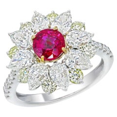 GRS-zertifizierter Ring aus Gold mit einem 1.13 Karat schweren burmesischen Rubin in „Pigeon Blood“-Farbe, unbehandelt