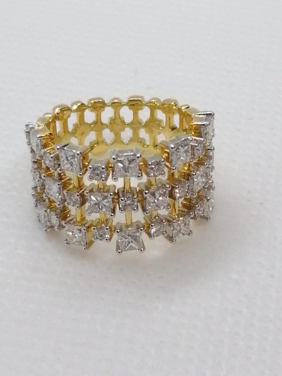 Diamond Cocktail Ring Set in 18 Karat Yellow Gold 'VS/G Quality Diamonds' For Sale 1