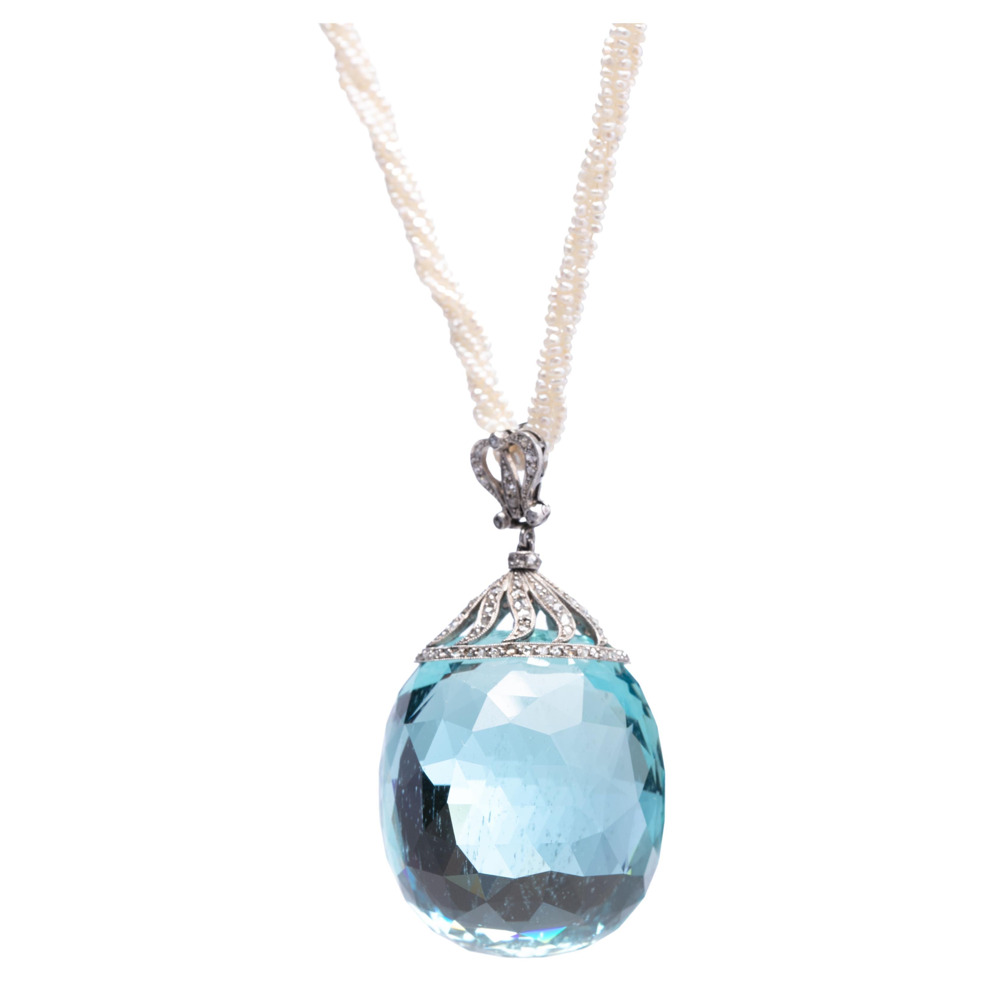 Aquamarine Pearl Sterling Silver “Sisters” Bell Pendant Necklace - “Si –  Karen Sugarman Designs