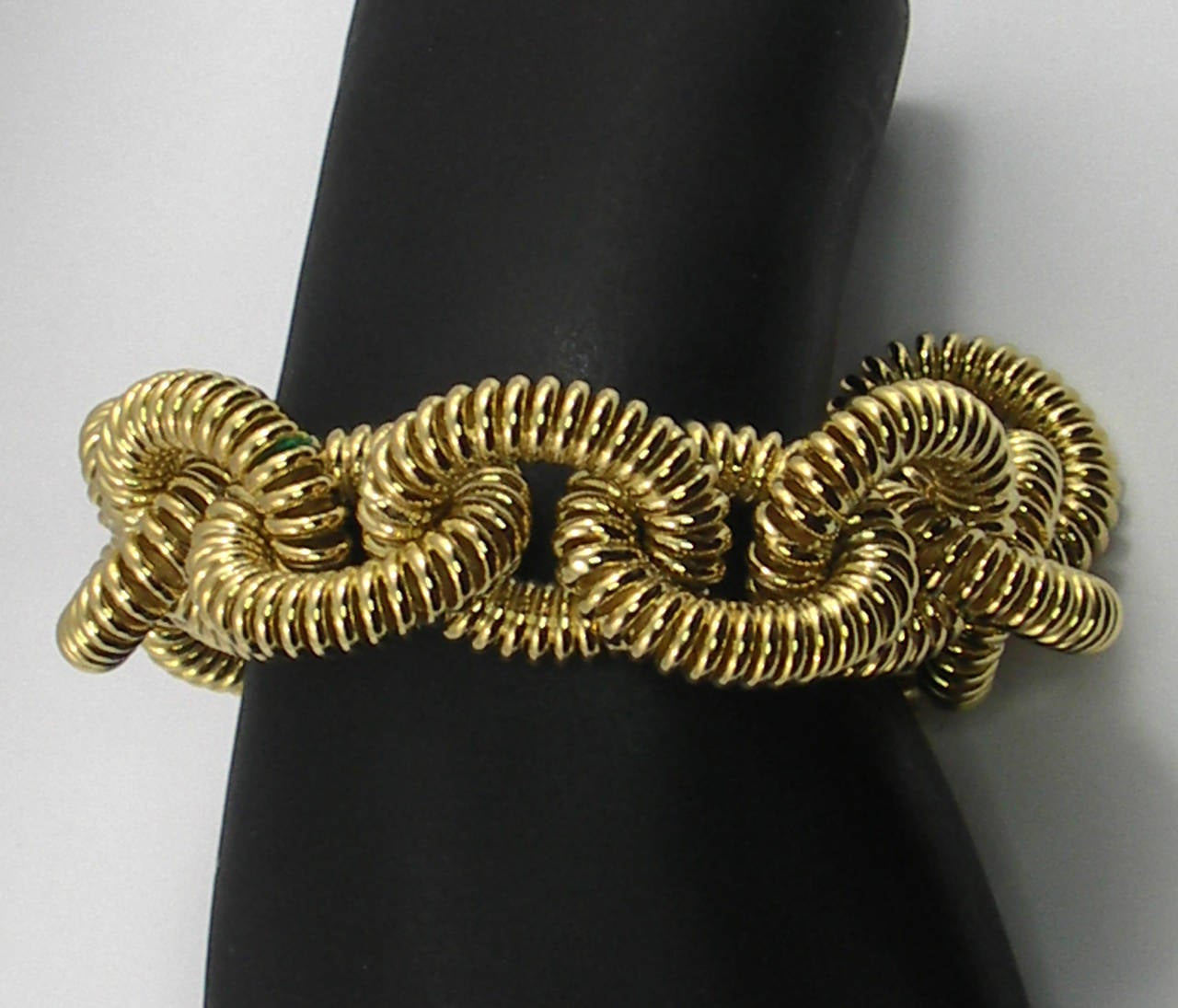 Women's Large Coiled Cable Link Gold Bracelet