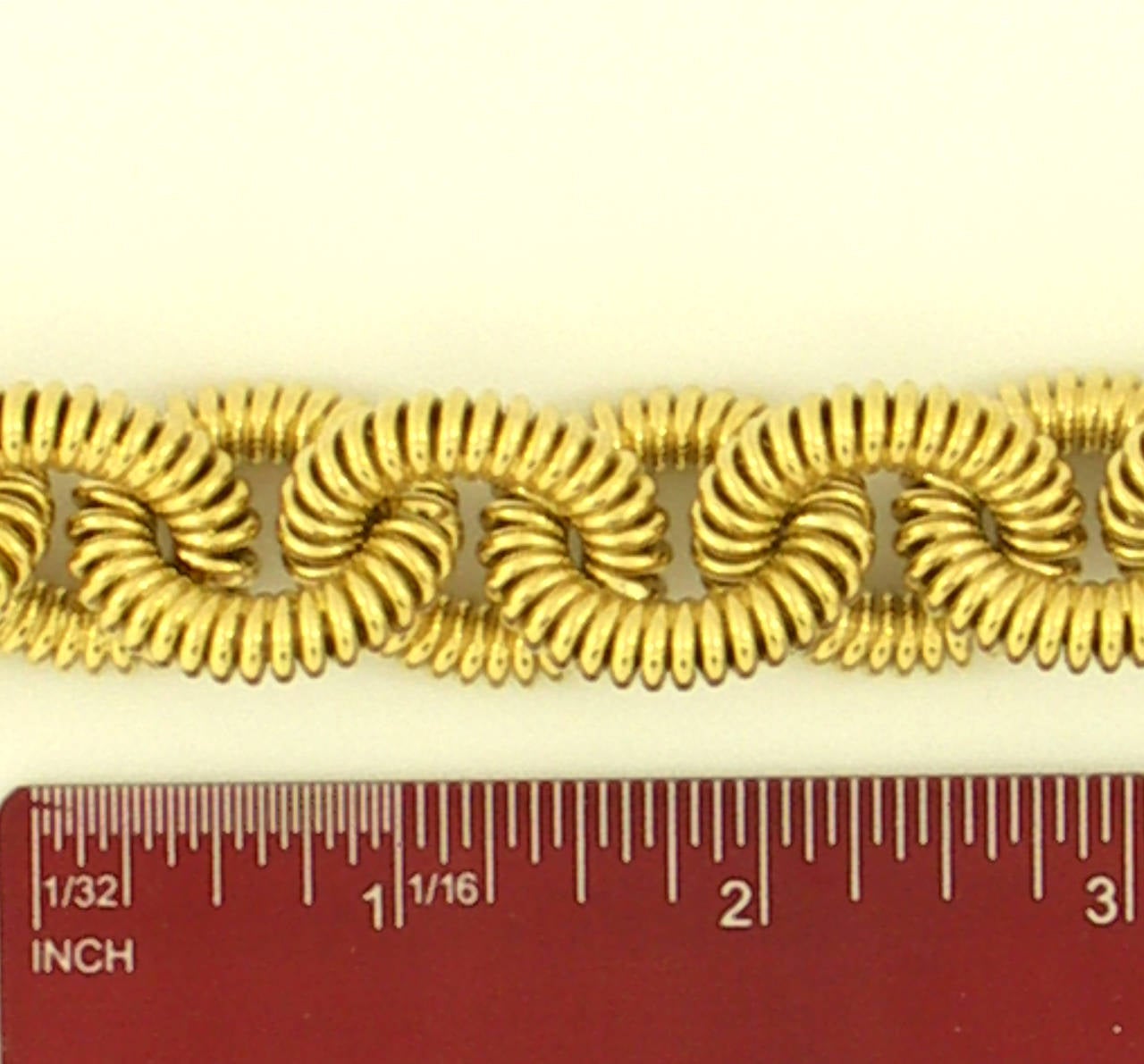Large Coiled Cable Link Gold Bracelet 2