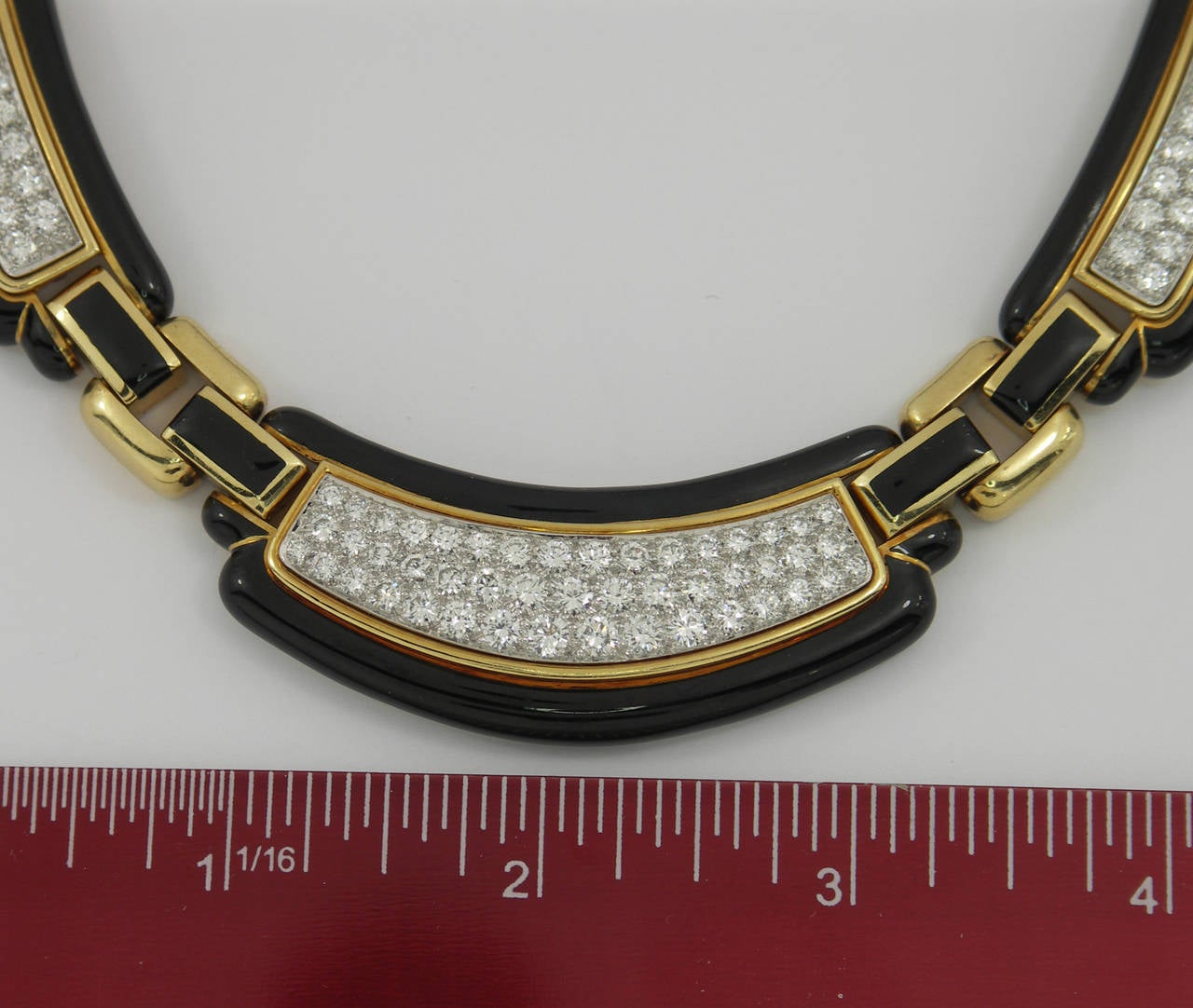 David Webb Black Enamel Diamond Gold Necklace 3
