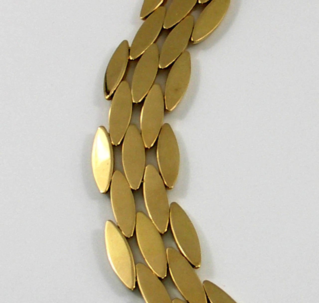 Cartier Gold Five-Row Rice Link Necklace In Excellent Condition In Palm Beach, FL