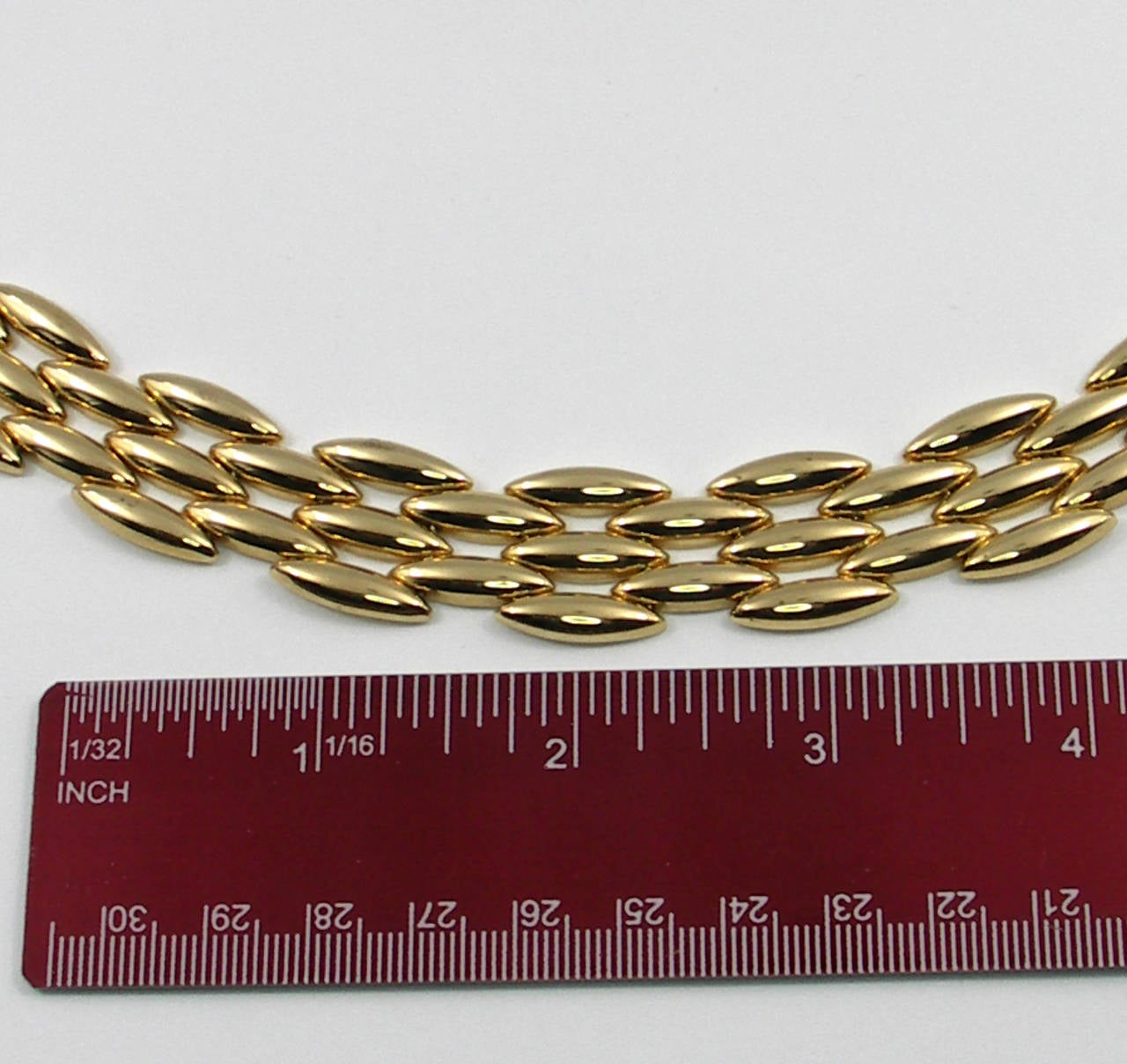 Women's Cartier Gold Five-Row Rice Link Necklace