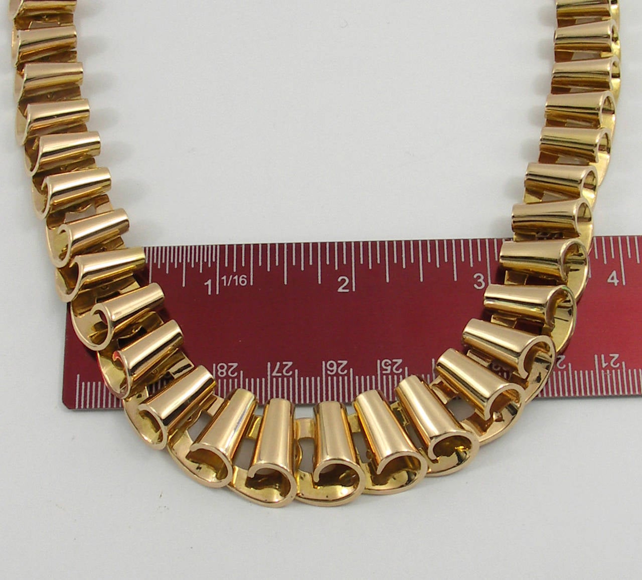 French Gold Ribbon Design Necklace 1