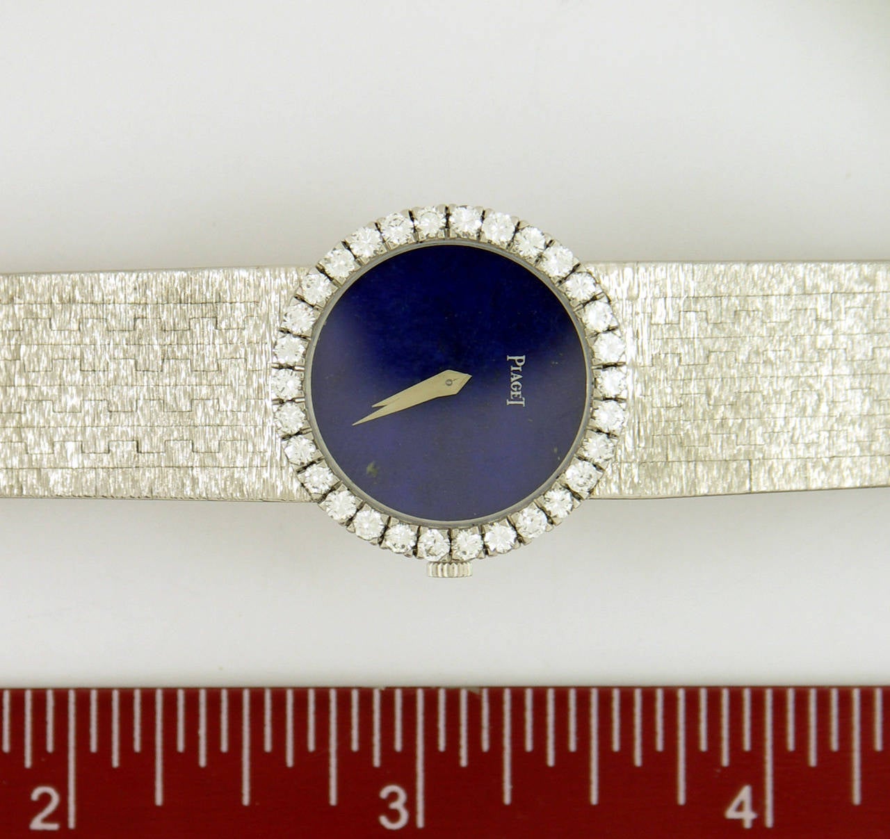 Piaget Ladies White Gold Diamond Bezel Lapis Lazuli Dial Wristwatch 2