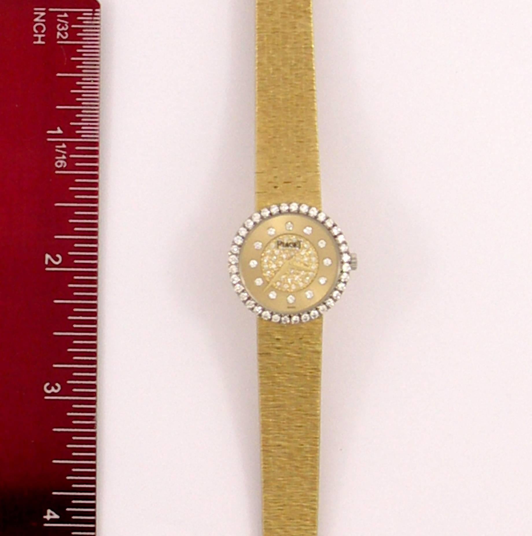 Piaget Ladies Yellow Gold Diamond Dial and Bezel Quartz Wristwatch 2