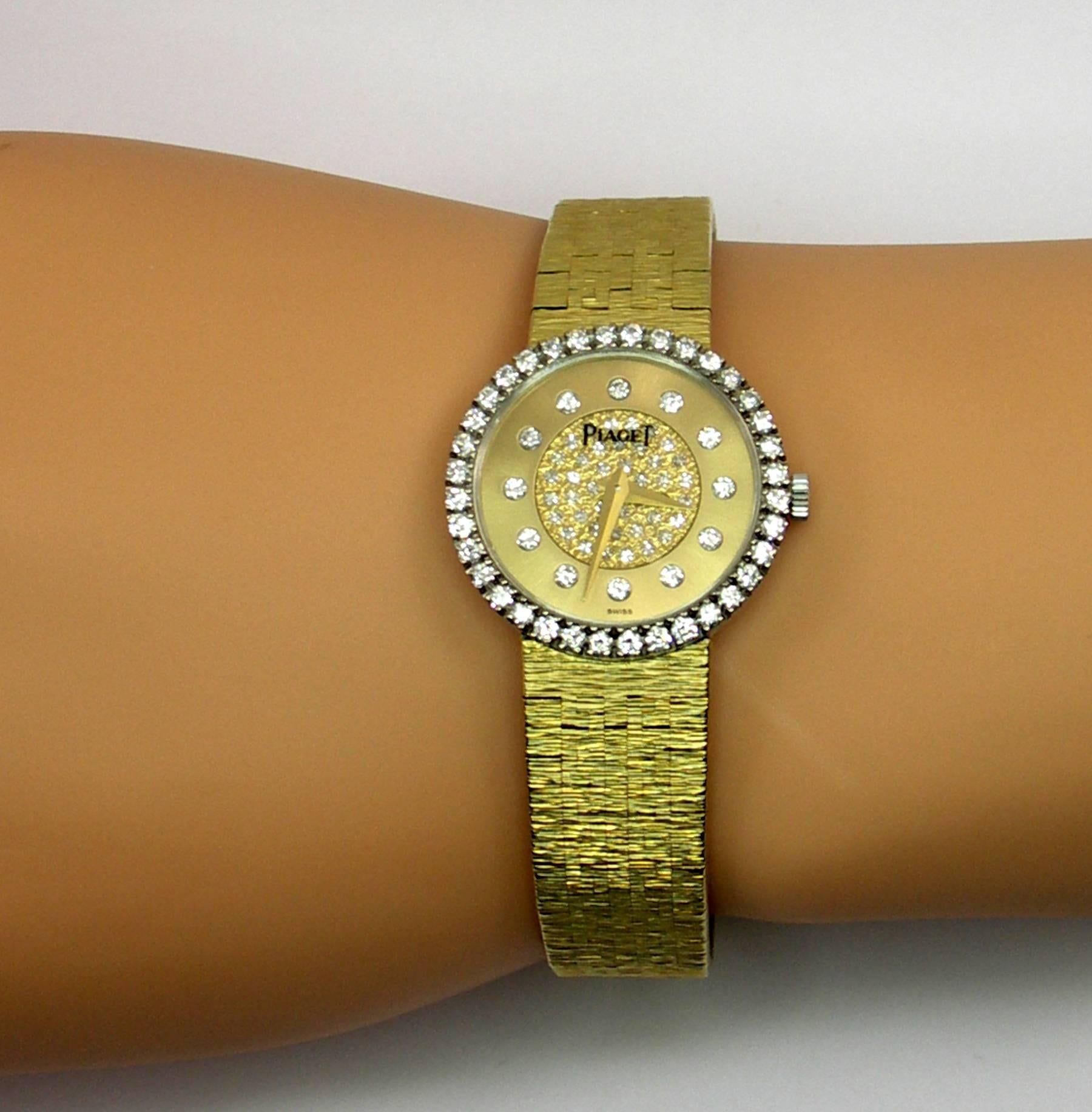 Women's Piaget Ladies Yellow Gold Diamond Dial and Bezel Quartz Wristwatch