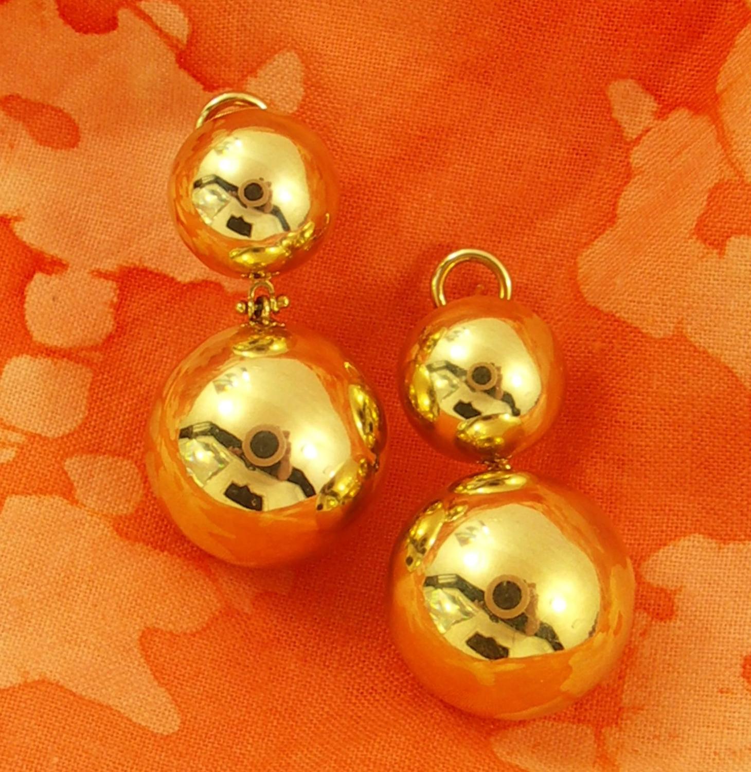 Hanging Gold Ball Earrings at 1stdibs