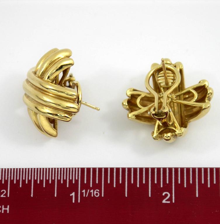 Tiffany Gold X Earrings For Sale at 1stDibs