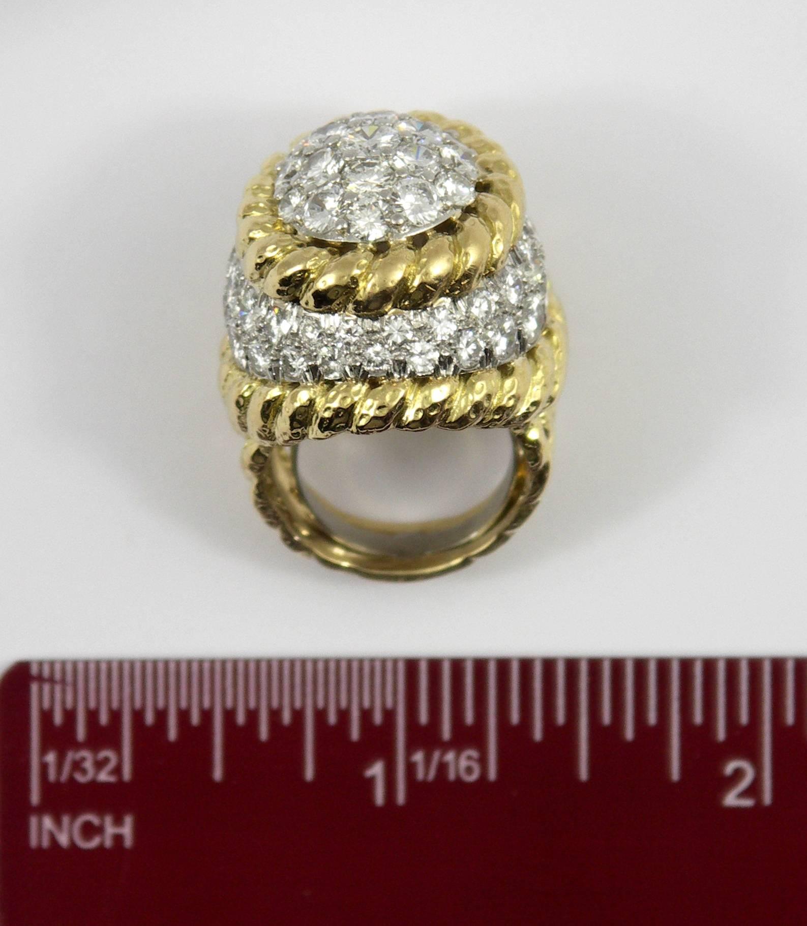 David Webb Large Diamond Gold Ring  3