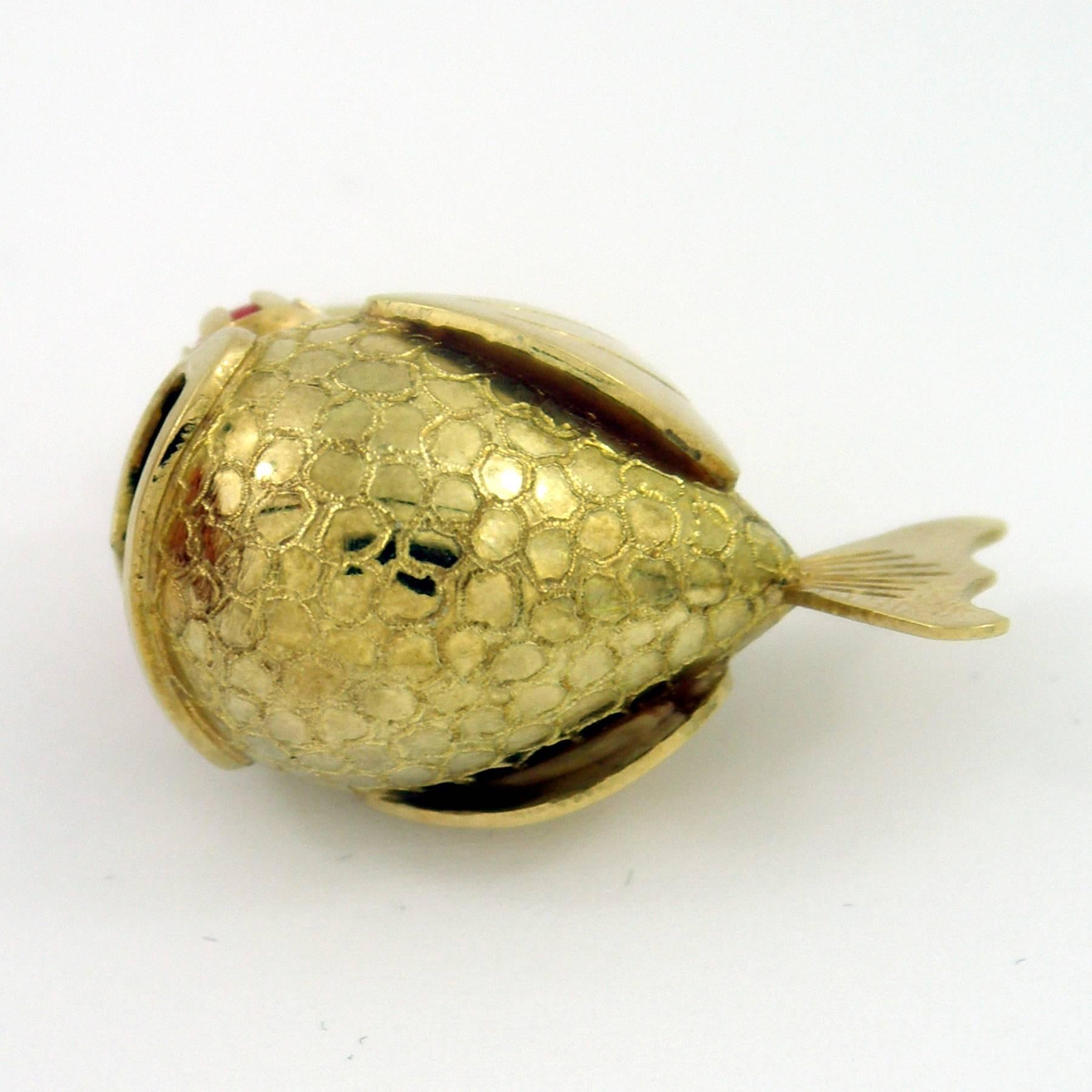 Whimsical Gold Fish Charm 1