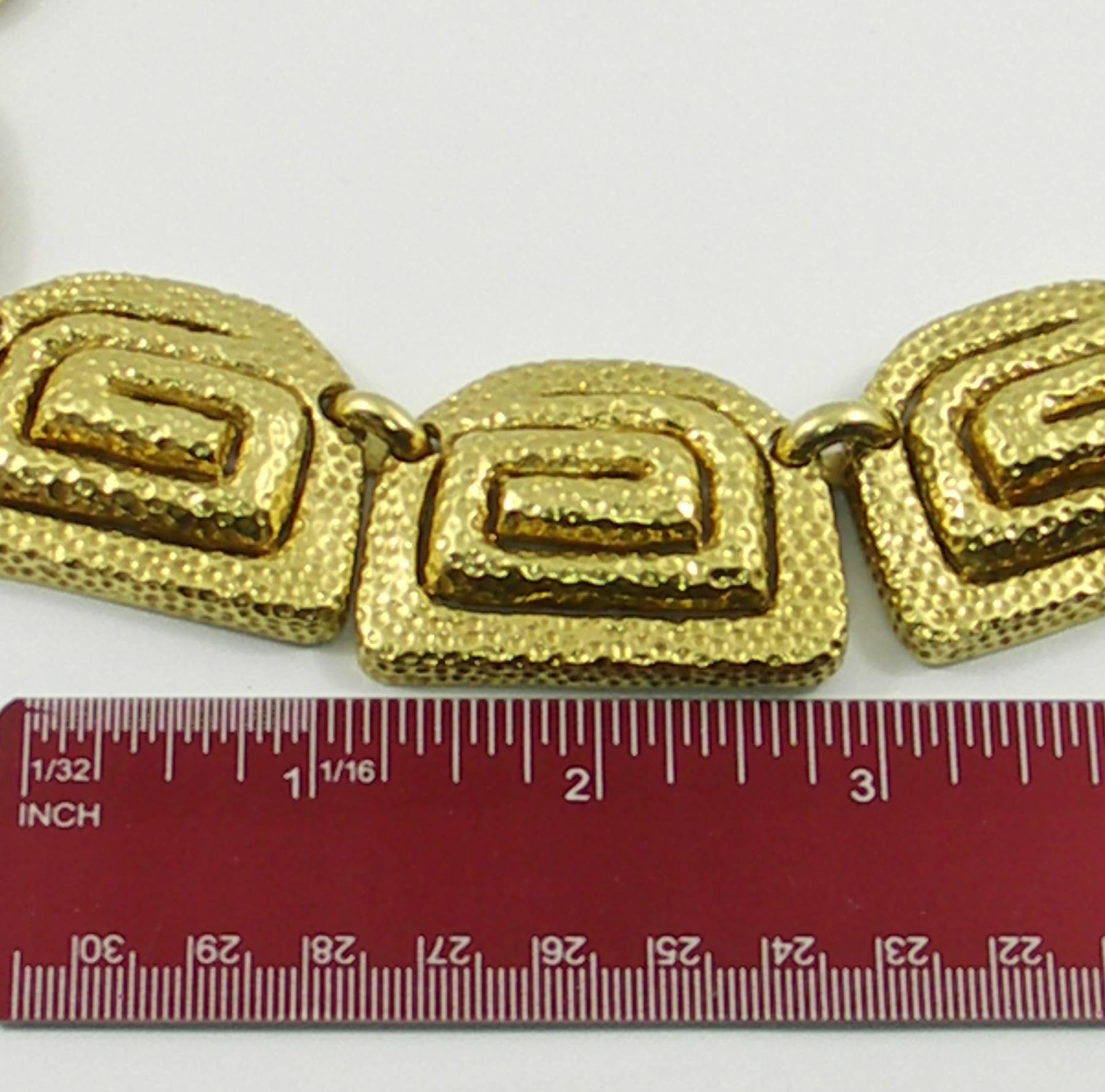 Gold Greek Key Design Necklace For Sale at 1stDibs