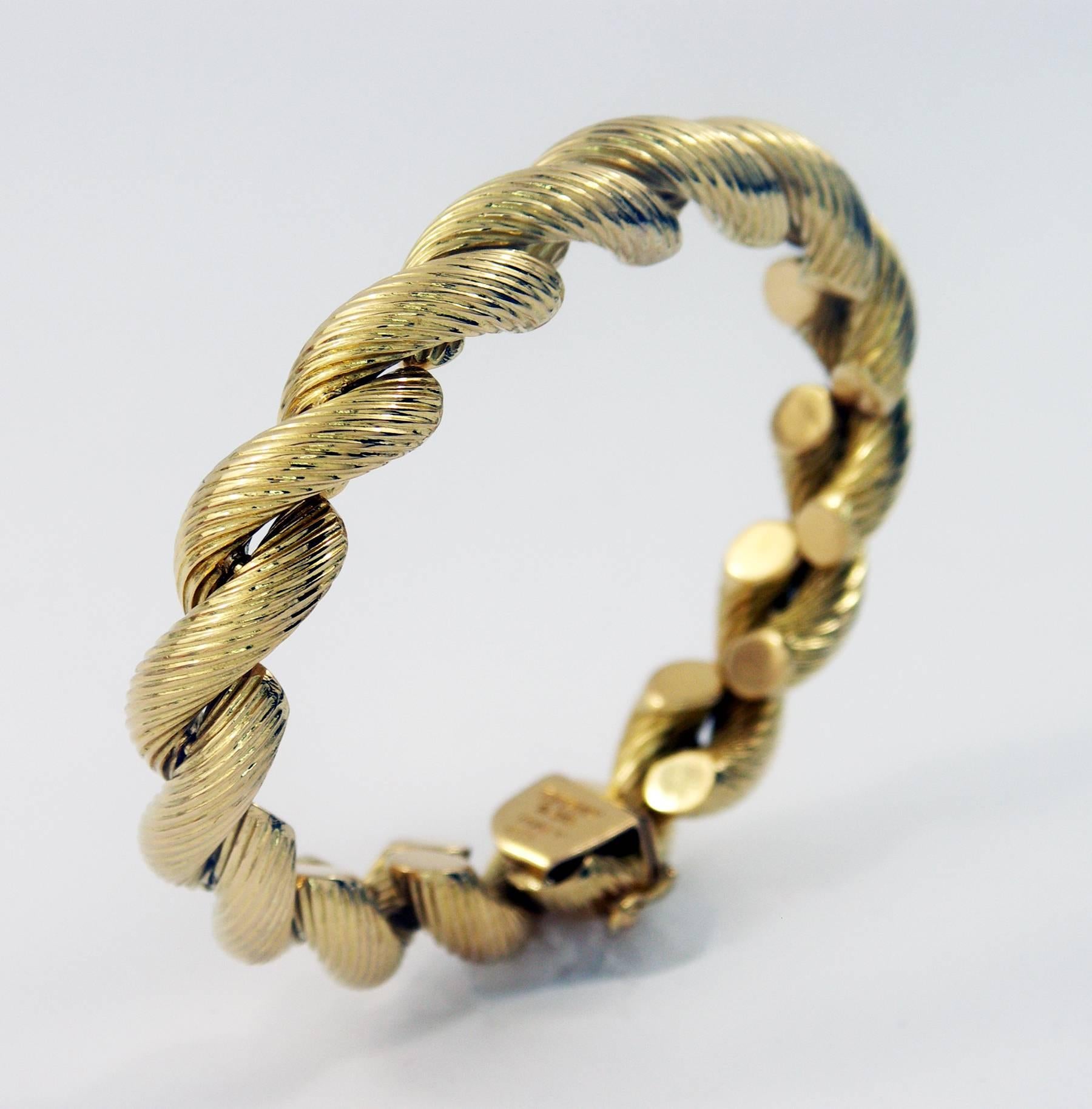 Women's or Men's Tiffany & Co. Fluted Gold San Marco Bracelet
