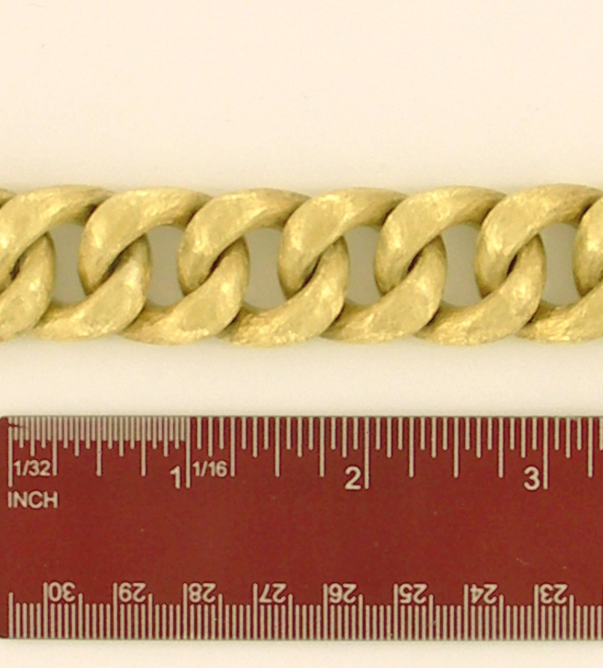 Florentine Finish Curb Link Gold Bracelet 1