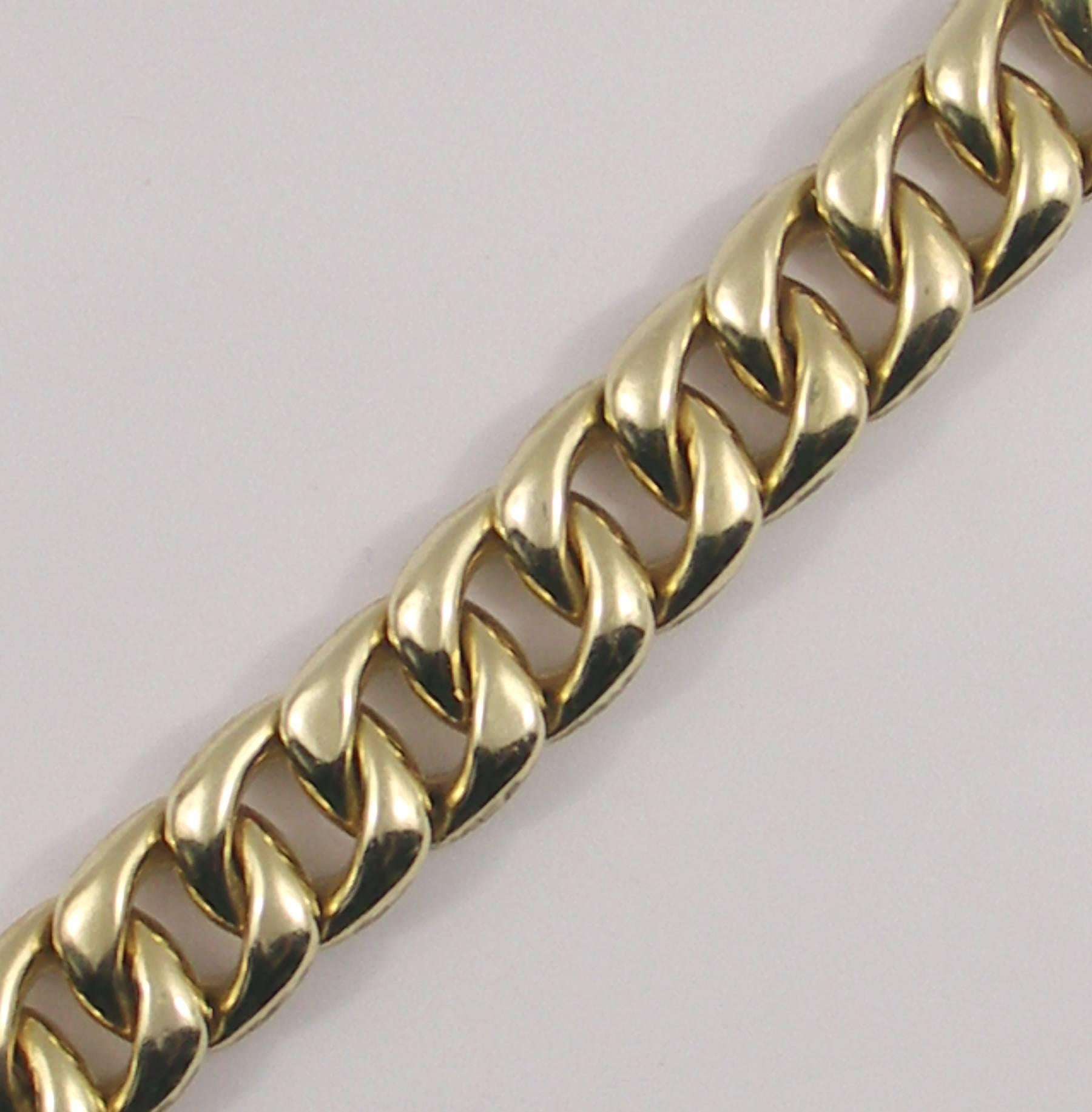 Women's or Men's Florentine Finish Curb Link Gold Bracelet