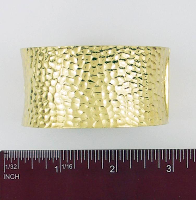 Large Hammered Gold Cuff Bracelet For Sale at 1stDibs large gold cuff