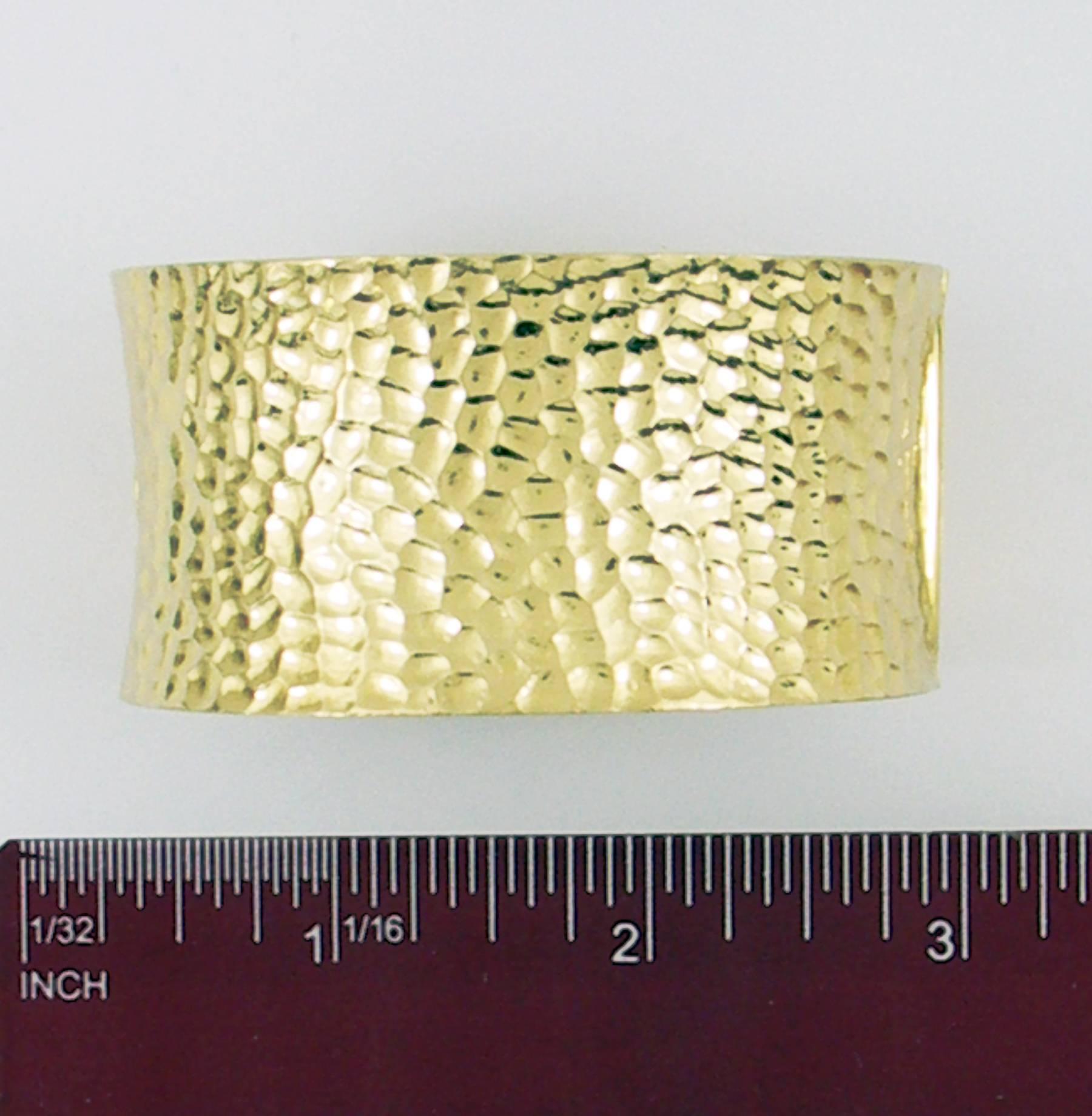 hammered gold bracelet cuff