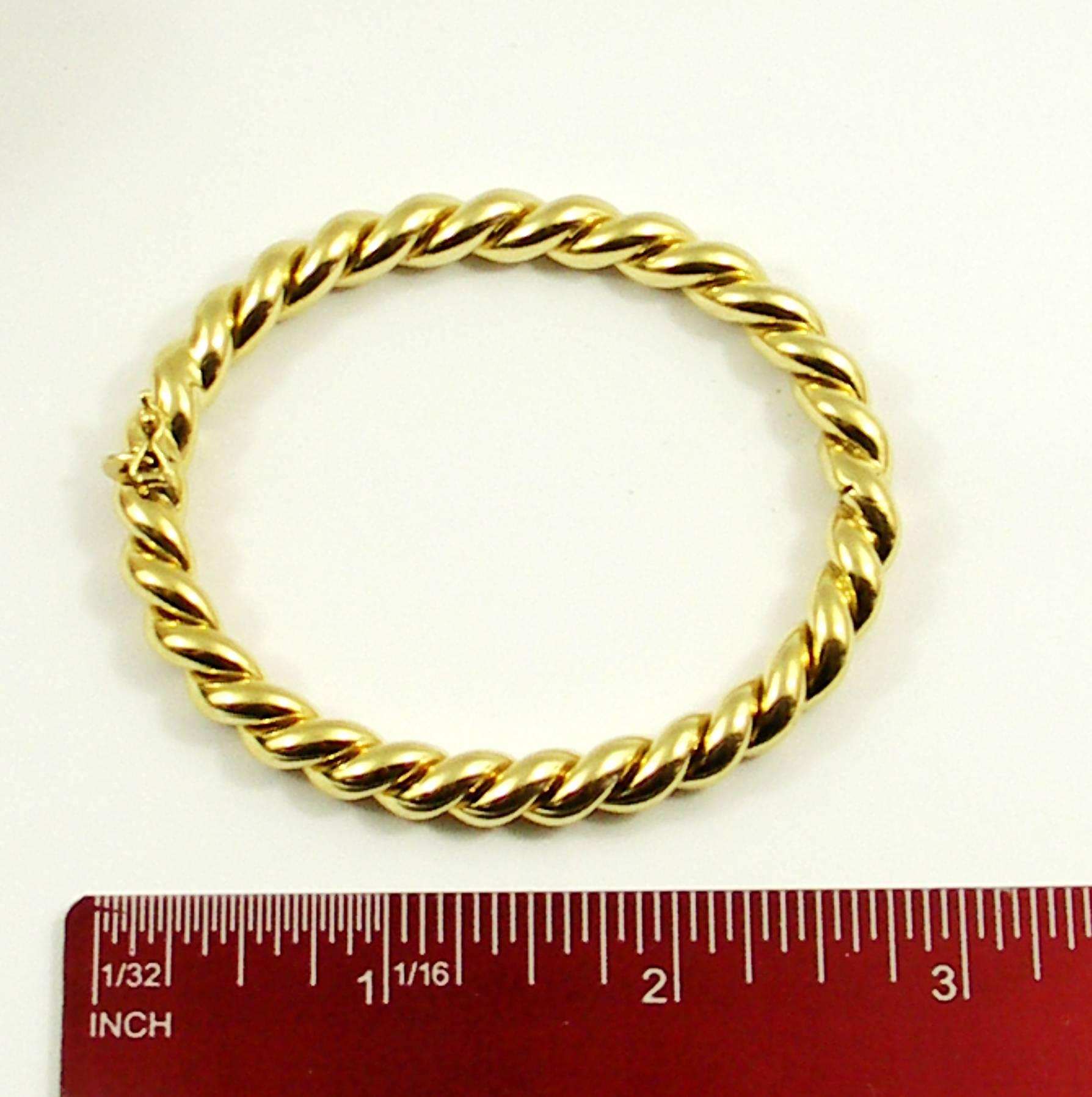 Set of Two Gold Twisted Rope Bangle Bracelets 2